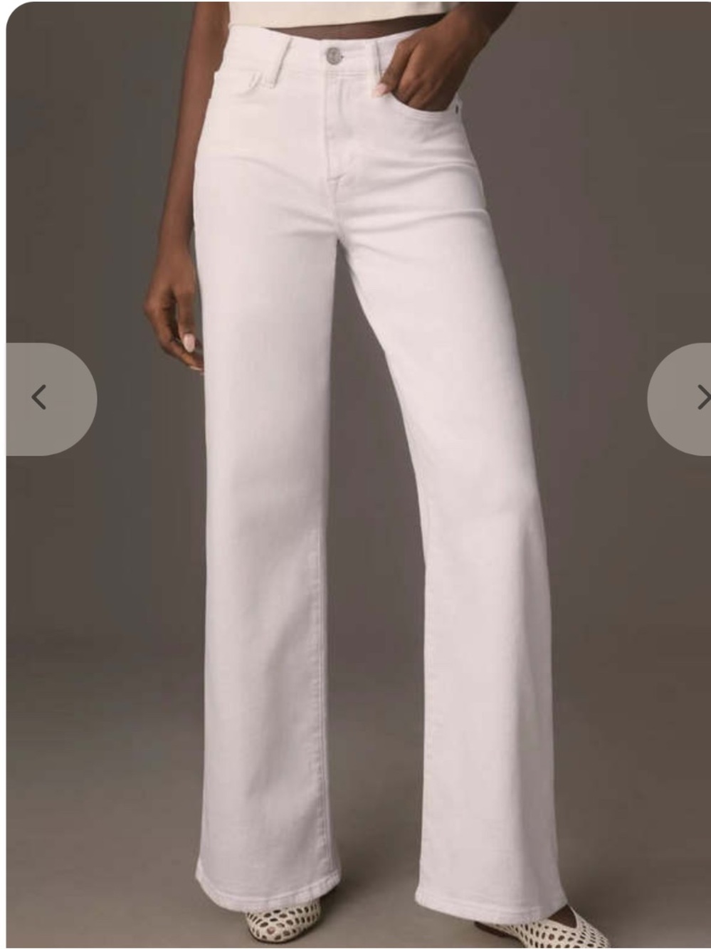 Frame Le Slim Palazzo Denim White Size 26 Blanc Full Length Jeans - Picture 3 of 10